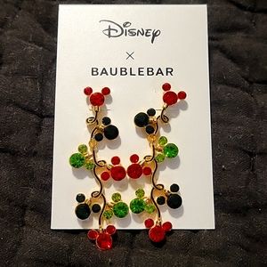 Disney x baublebar NWT Micky Christmas earrings